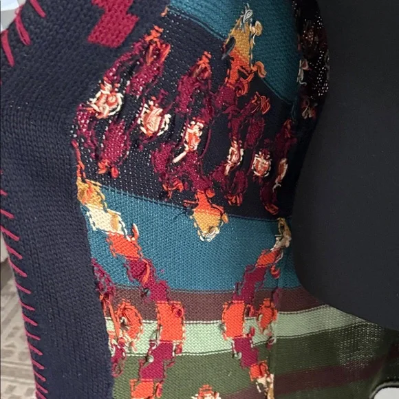 Vintage Multicolor Knit Women's Cardigan - Picture 5 of 6